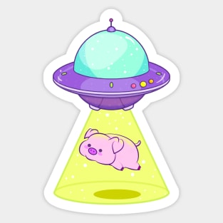 Pig Abduction - Alien Spaceship Sticker